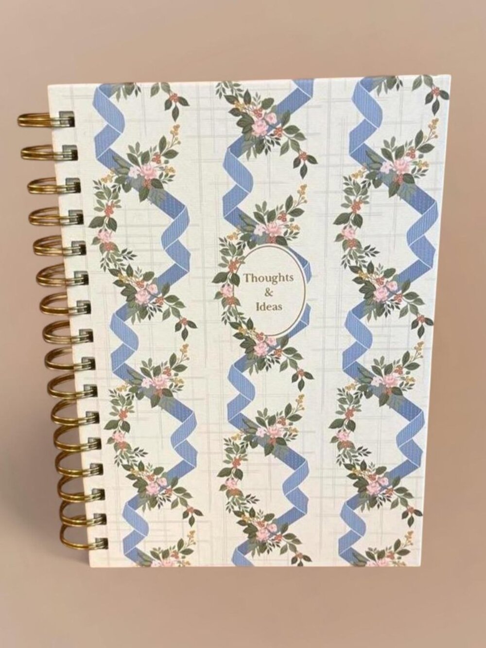 Floral ribbon spiral lined notebook